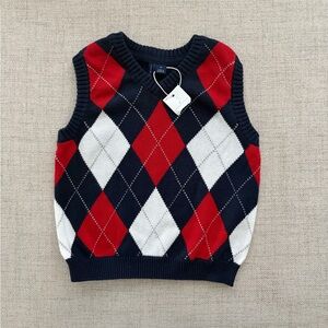 NWT Janie and Jack Toddler Boys Argyle Sweater Vest Size 2T